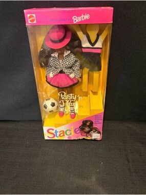 1992 Party N Play Stacie, black/AA, littlest sister of Barbie BOX HAS DAMAGE